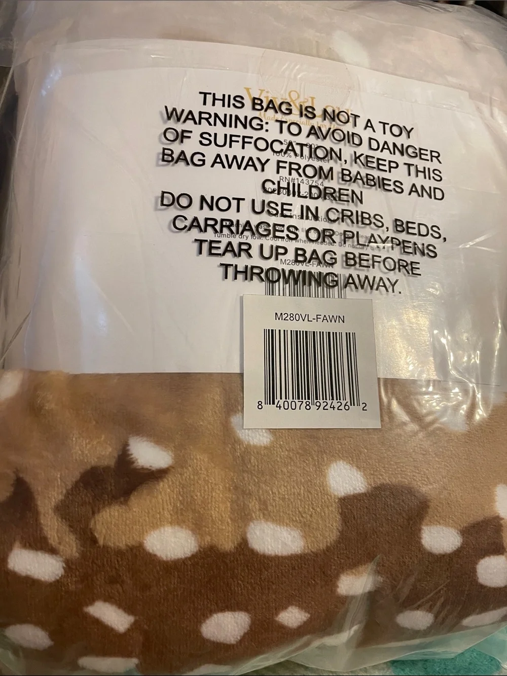 Fawn Throw blanket with polkadots very soft